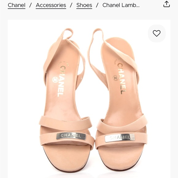 CHANEL Shoes - CHANEL lambskin logo sling back sandals